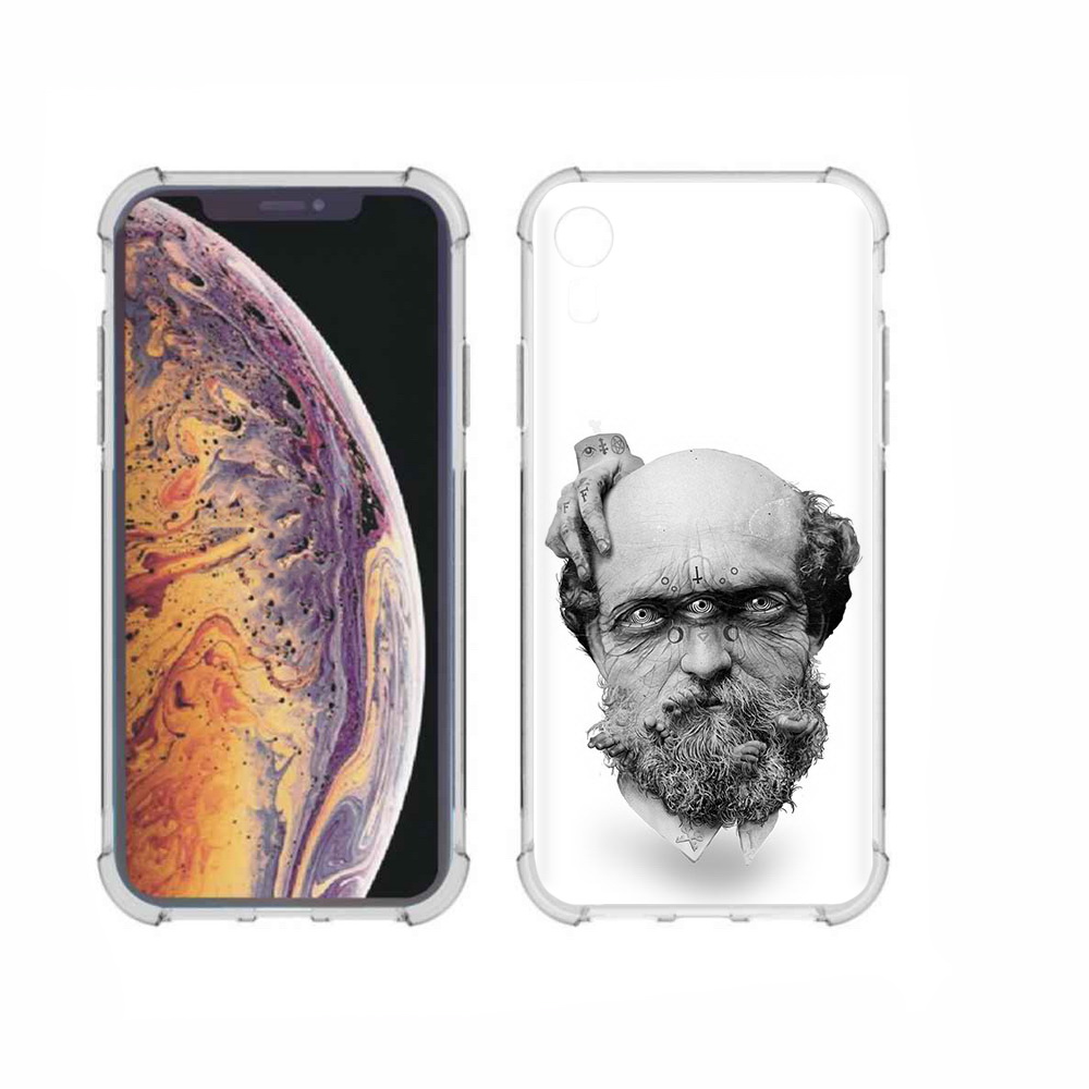 Чехол MyPads Tocco для Apple iPhone XR страшный бородатый мужчина абстракция