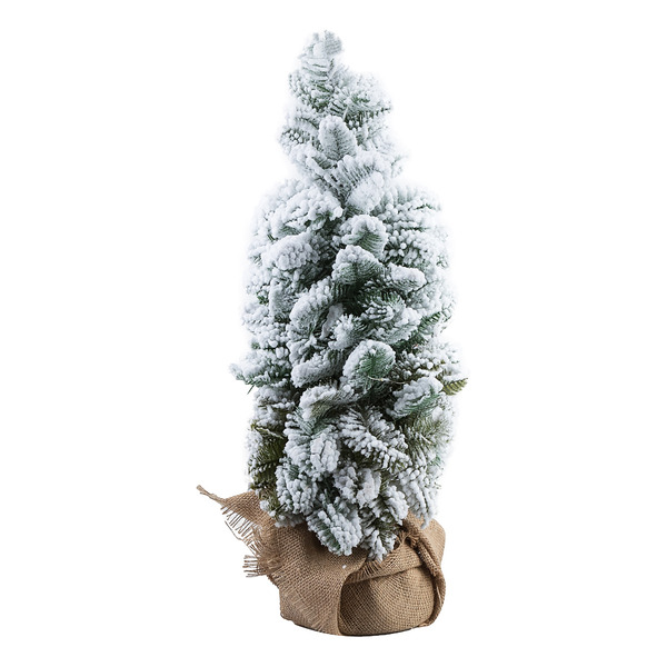 Ель искусственная Merry Christmas с теплым белым свечением 8353 60 см зеленая заснеженная