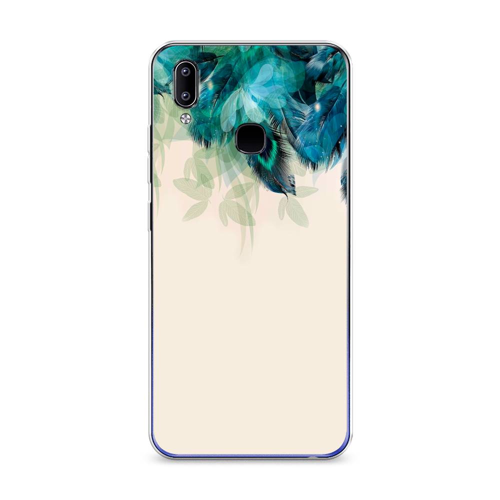 фото Силиконовый чехол "перья голубого цвета" на vivo y93 lite awog