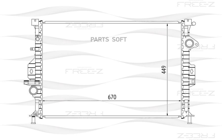 Радиатор системы охлаждения FORD Focus/C-Max/Mondeo/Galaxy/S-Max 06-/LAND ROVER Freelander