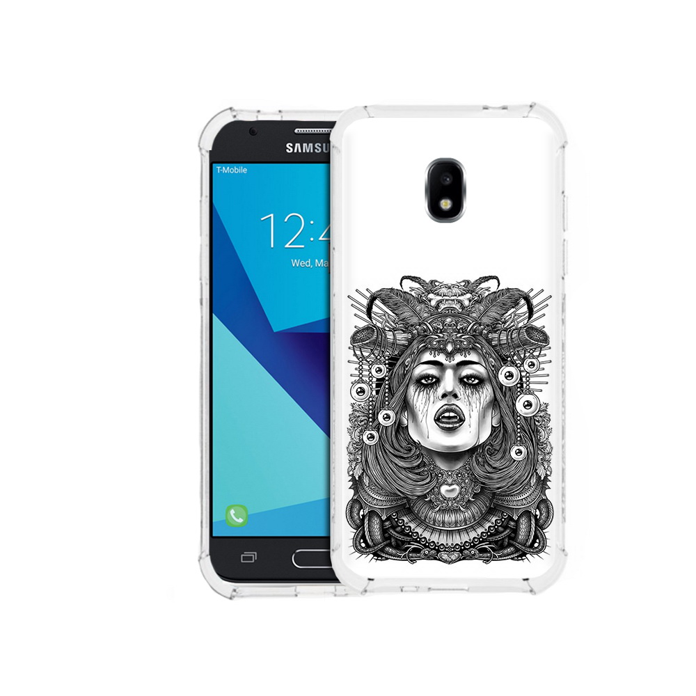 

Чехол MyPads Tocco для Samsung Galaxy J3 (2017) портрет девушки черно белый, Прозрачный, Tocco