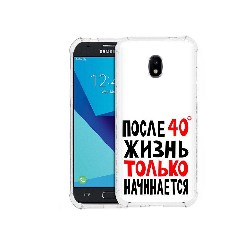 

Чехол MyPads Tocco для Samsung Galaxy J3 (2017) после 40 жизнь начинается, Прозрачный, Tocco