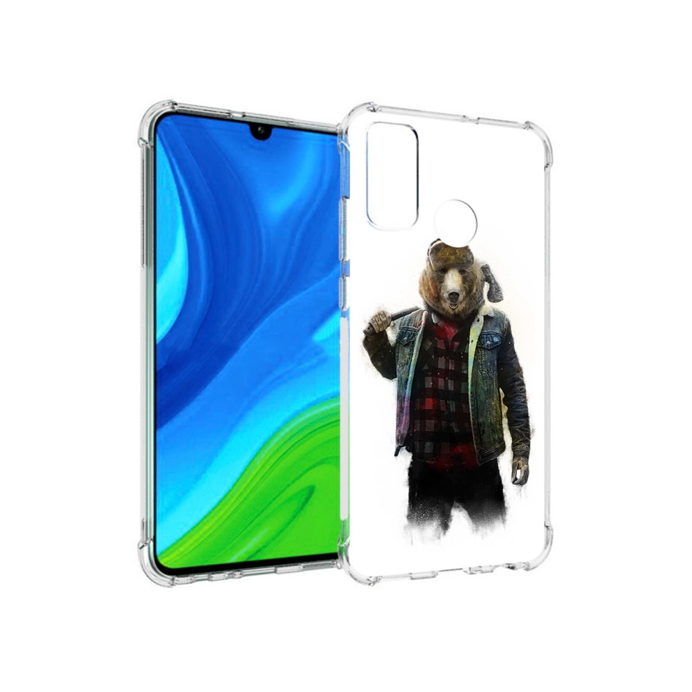 

Чехол MyPads Tocco для Huawei P Smart (2020) медведь с топором, Прозрачный, Tocco