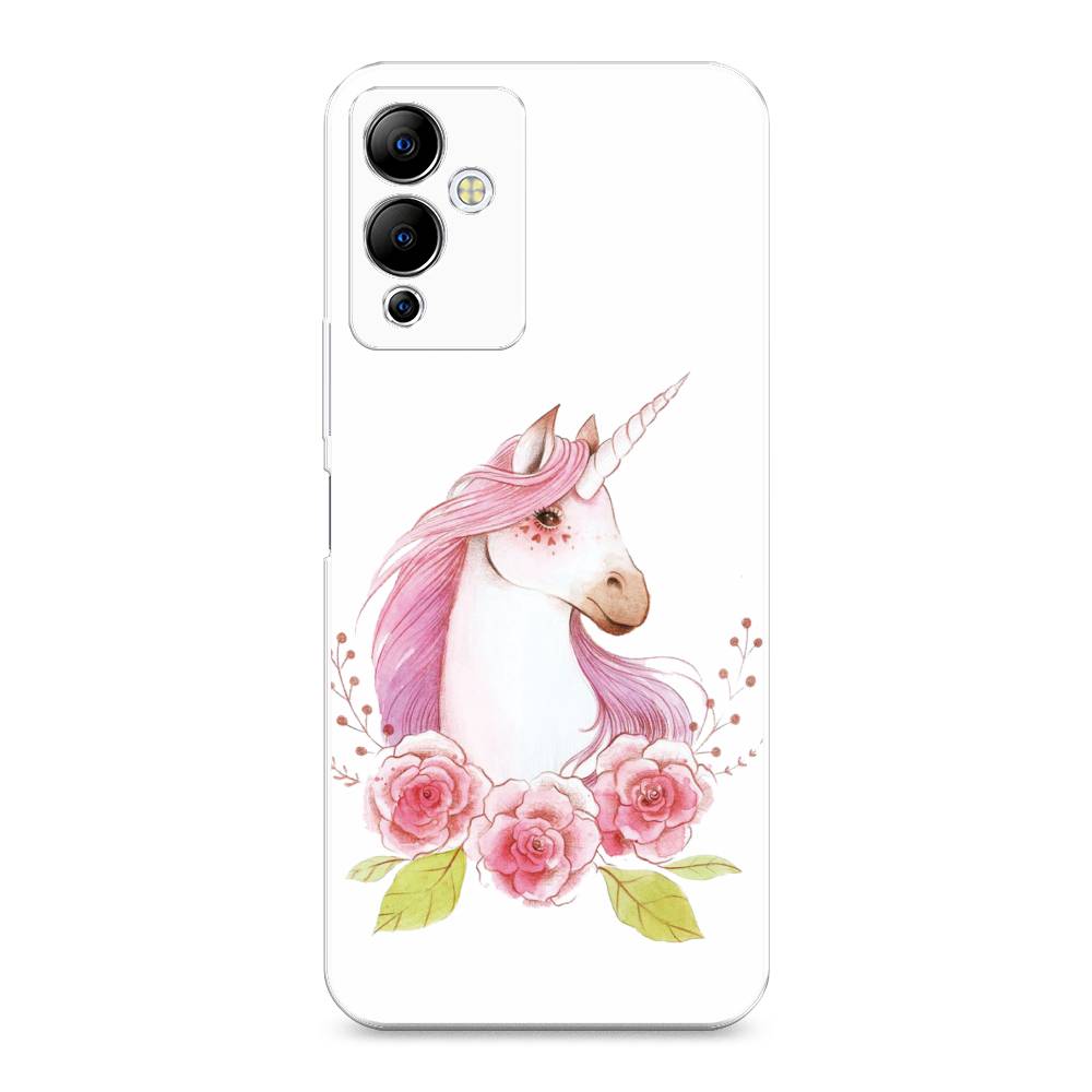 

Чехол на Infinix Note 12i "Единорог цветы", Белый;розовый;серый, 3102050-1
