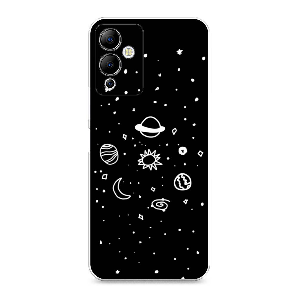 

Чехол на Infinix Note 12i "Дудл солнечной системы", Бежевый;серый, 3102050-2