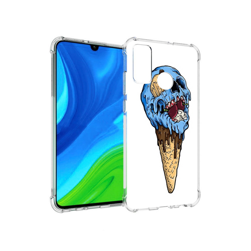 

Чехол MyPads Tocco для Huawei P Smart (2020) мороженное череп, Прозрачный, Tocco