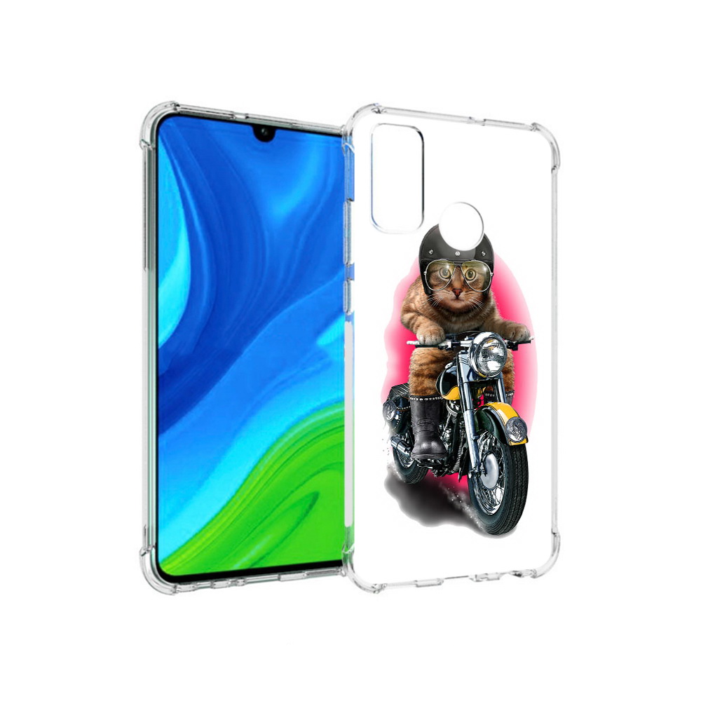 

Чехол MyPads Tocco для Huawei P Smart (2020) мото-кот, Прозрачный, Tocco
