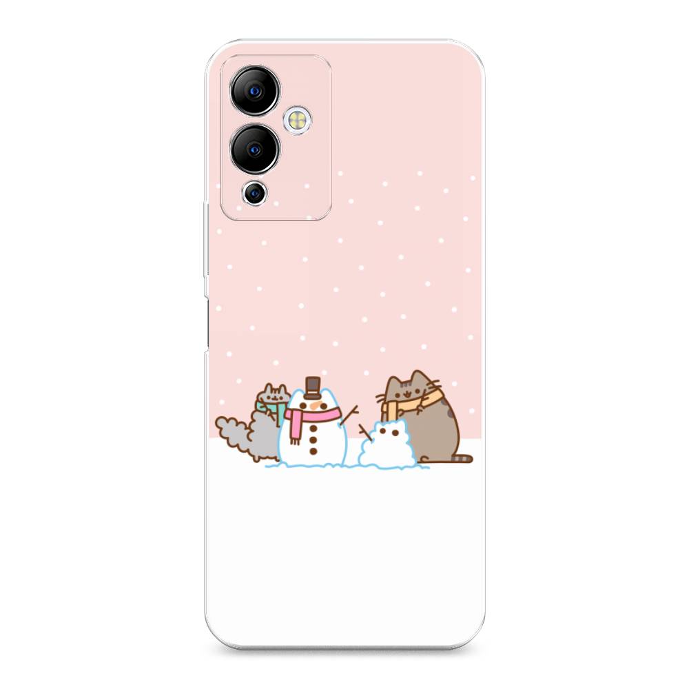 

Чехол на Infinix Note 12i "Котики в снегу", Розовый;белый;серый, 3102050-5
