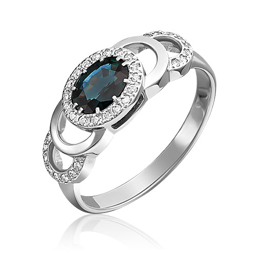 

Кольцо из золота р. 18,5 PLATINA jewelry 01-0197-00-105-1120-30, сапфир\бриллиант, 01-0197-00-105-1120-30
