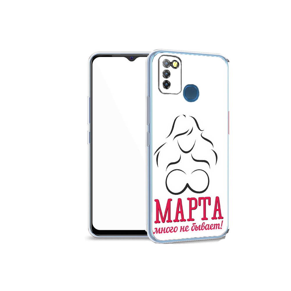 

Чехол MyPads Tocco для Infinix Hot 10 Lite 8 марта много не бывает, Прозрачный, Tocco