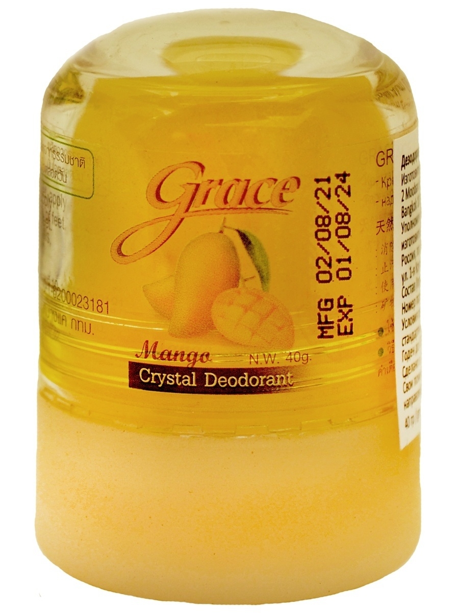 Дезодорант Grace Crystal Deodorant Mango кристаллический с экстрактом манго, 40 г