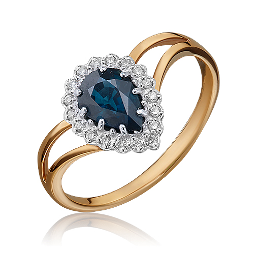 

Кольцо из золота р. 16 PLATINA jewelry 01-0218-00-105-1110-30, бриллиант\сапфир, 01-0218-00-105-1110-30