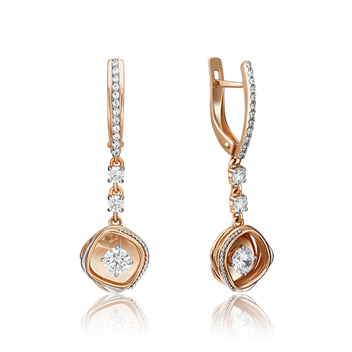 

Серьги подвески из золота PLATINA jewelry 02-4289, фианит, 02-4289