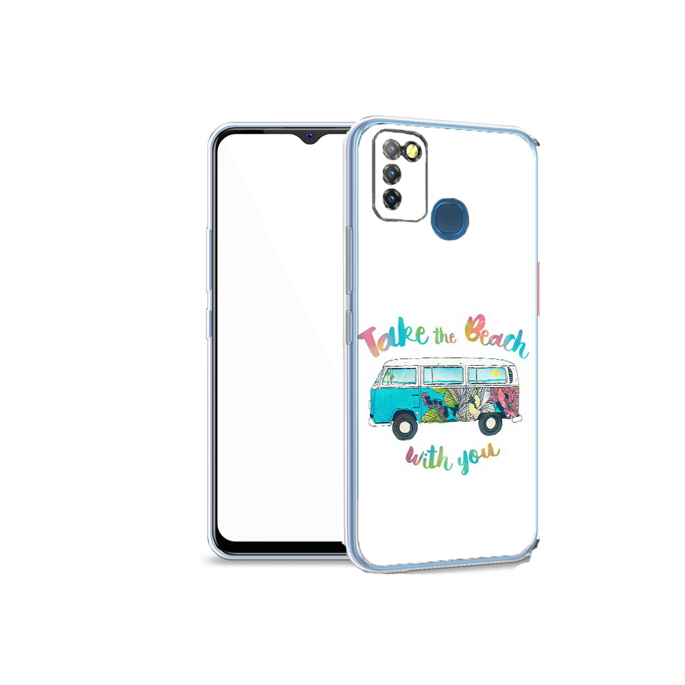 

Чехол MyPads Tocco для Infinix Hot 10 Lite Хиппи автобус, Прозрачный, Tocco