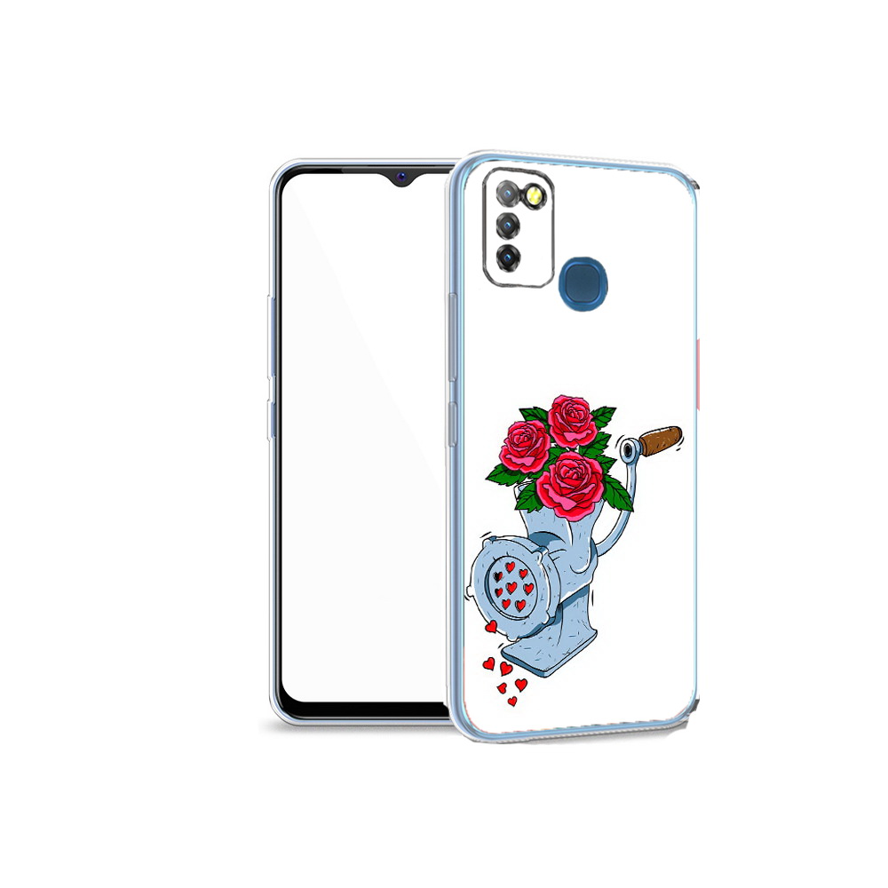 

Чехол MyPads Tocco для Infinix Hot 10 Lite Цветочные сердца, Прозрачный, Tocco