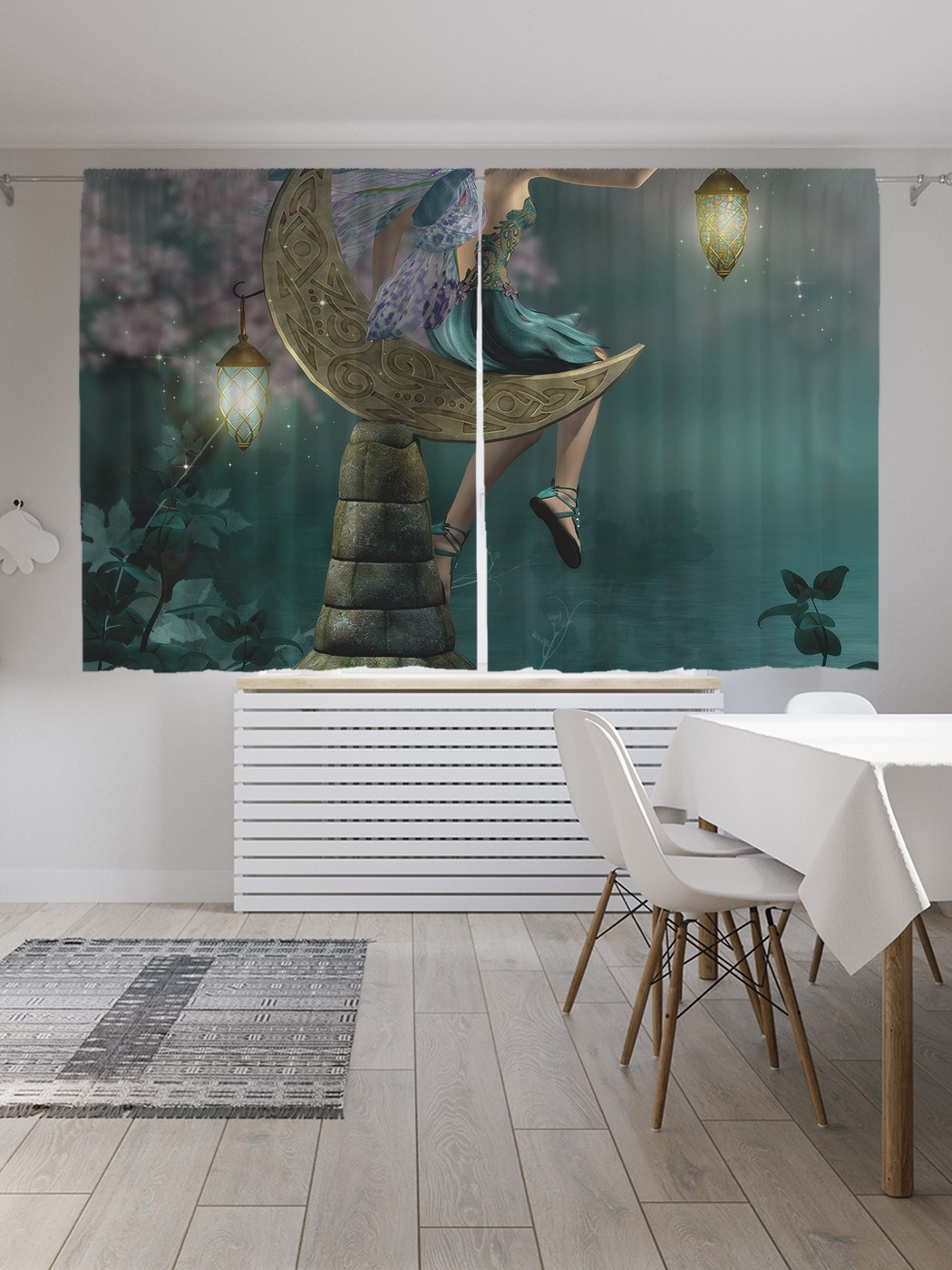 

Классические шторы JoyArty "Фея путешествинница", серия Oxford DeLux, 2 полотна 145x180 см, Фея путешествинница