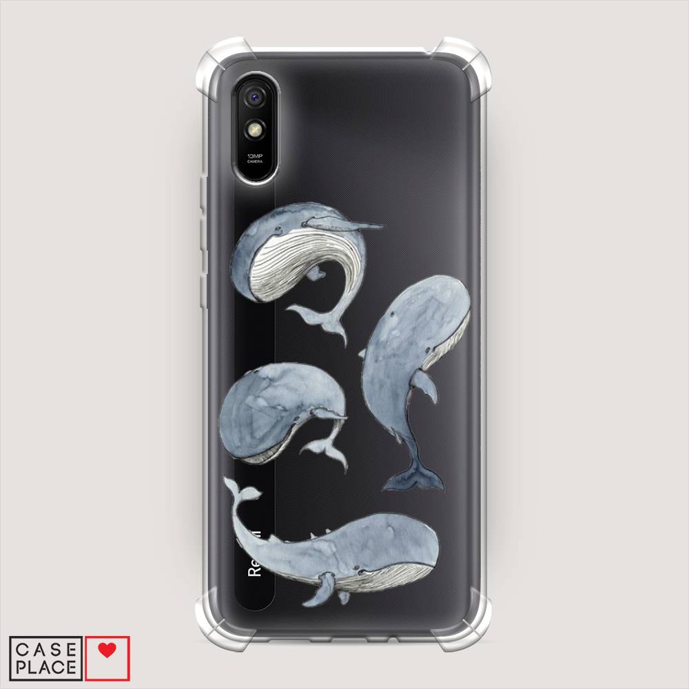 

Чехол Awog на Xiaomi Redmi 9A "Киты", Разноцветный, 38951-1