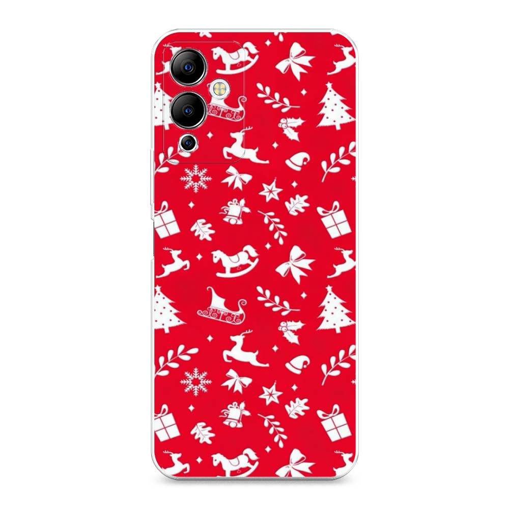 

Чехол на Infinix Note 12i "Красный новогодний фон", Красный;белый, 3102050-5