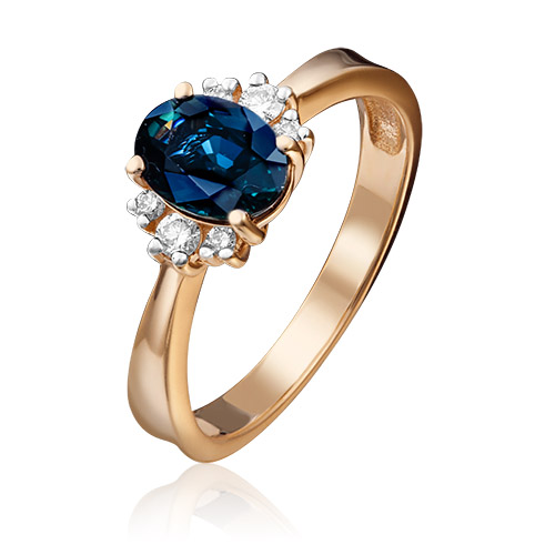 

Кольцо из золота р. 15,5 PLATINA jewelry 01-0343-00-105-1110-30, сапфир\бриллиант, 01-0343-00-105-1110-30