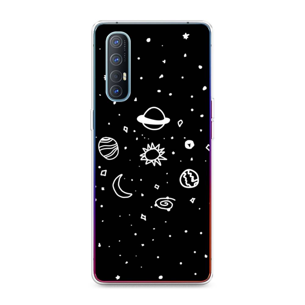 

Чехол для Oppo Reno 3 Pro "Дудл солнечной системы", Бежевый;серый, 252550-2