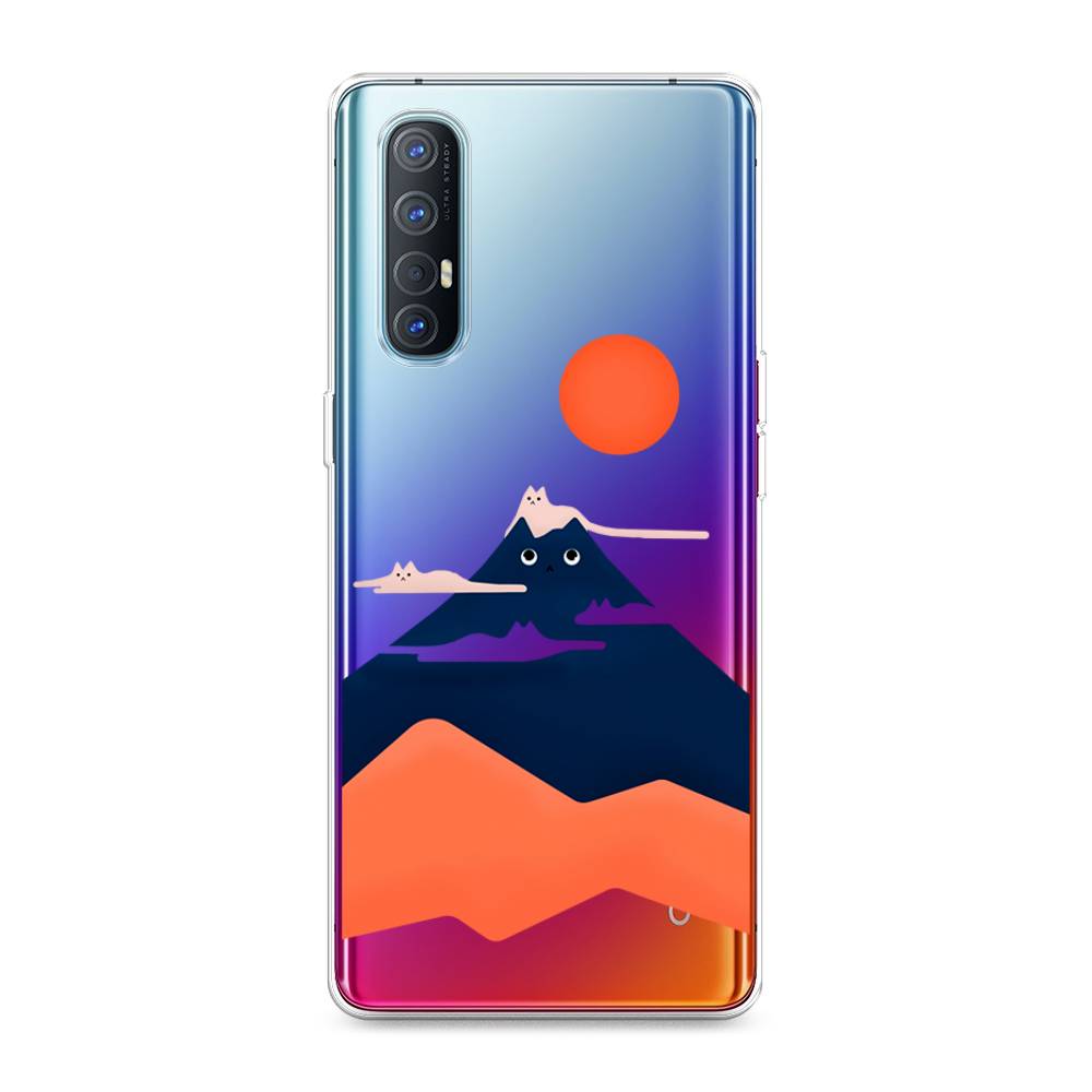 

Чехол на Oppo Reno 3 Pro "Кот-гора", Черный;оранжевый, 252550-4