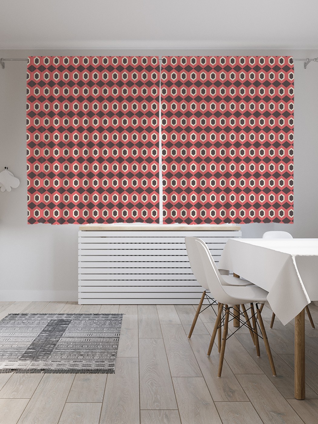 

Классические шторы JoyArty "Бордовые линии", серия Oxford DeLux, 2 полотна 145x180 см, Бордовые линии