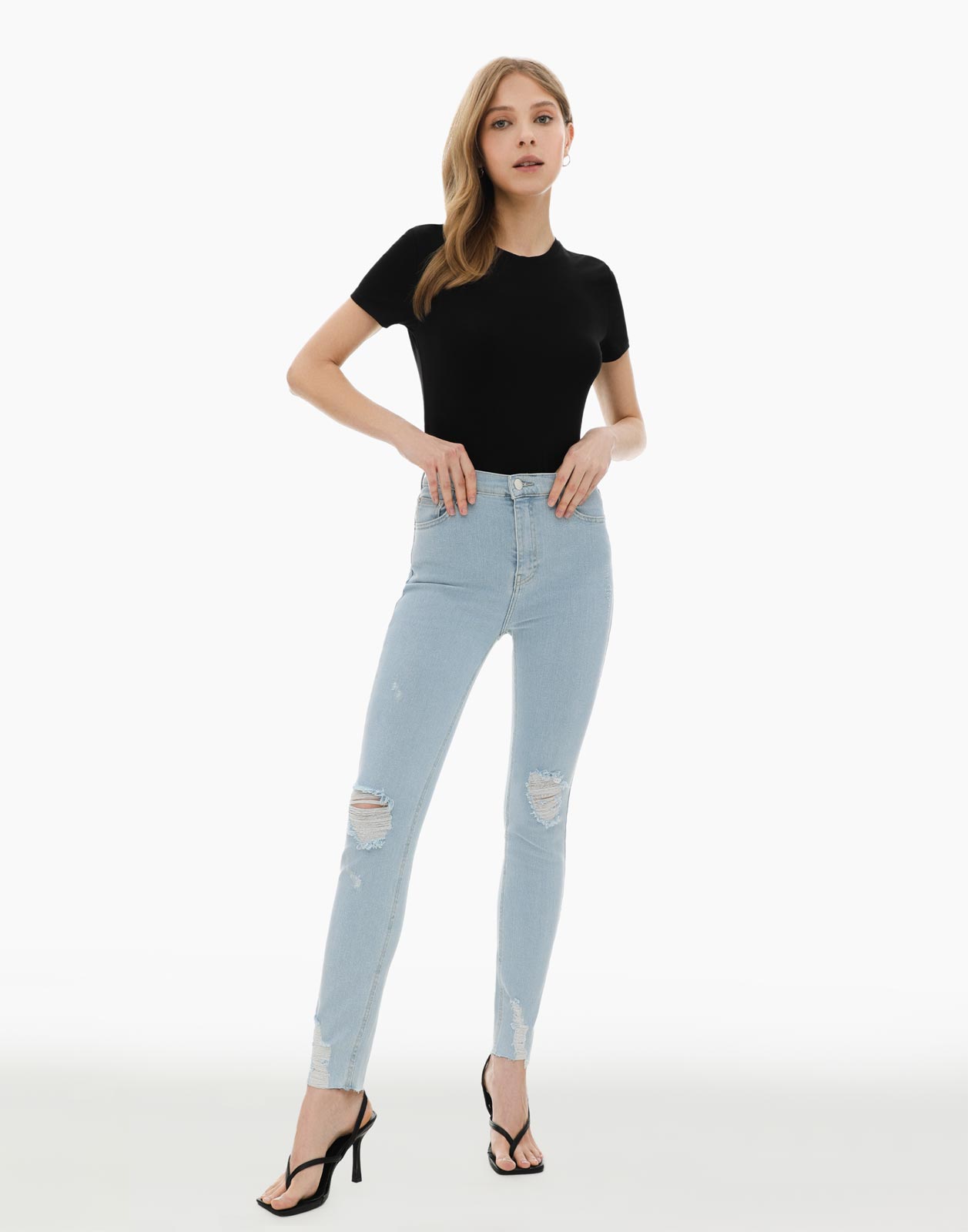 

Джинсы женские Gloria Jeans GJN028399 голубые 52/170, Голубой, GJN028399