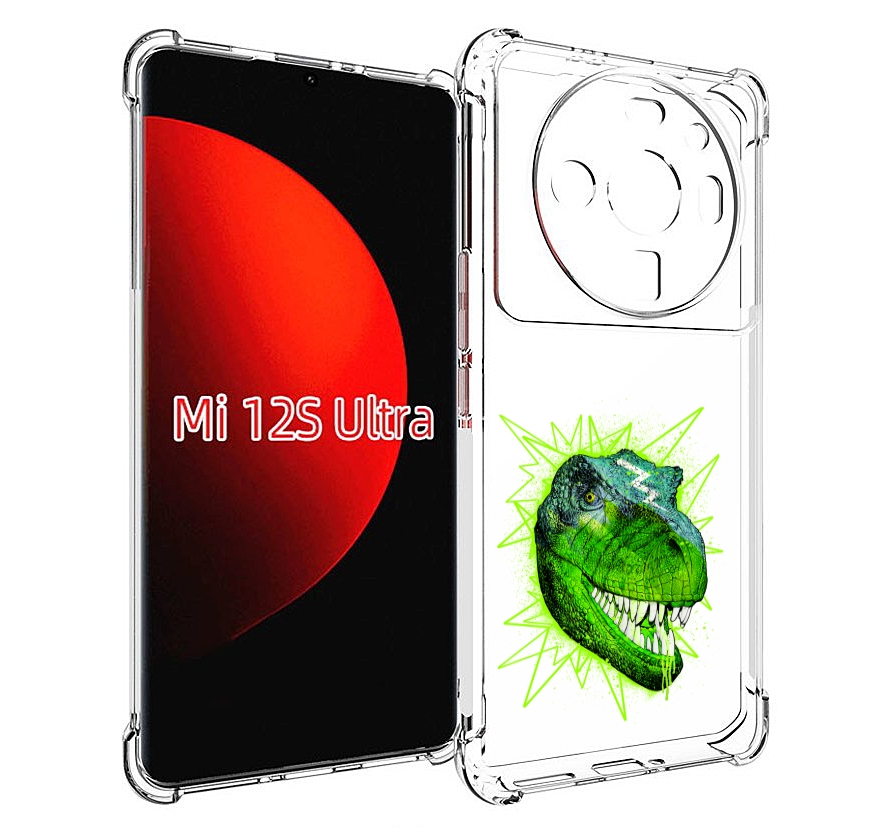 

Чехол MyPads зеленый динозавр для Xiaomi 12S Ultra, Прозрачный, Tocco