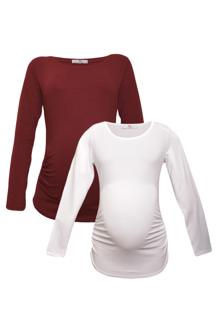 

Комплект лонгсливов для беременных Luvmabelly 58861 красный S, 58861