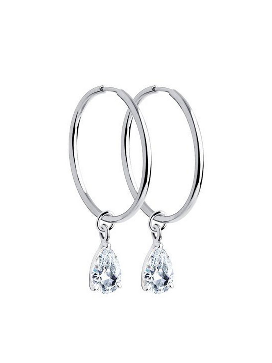 

Серьги конго из золота TEO MAORI 9028673-3, фианит, 9028673-3