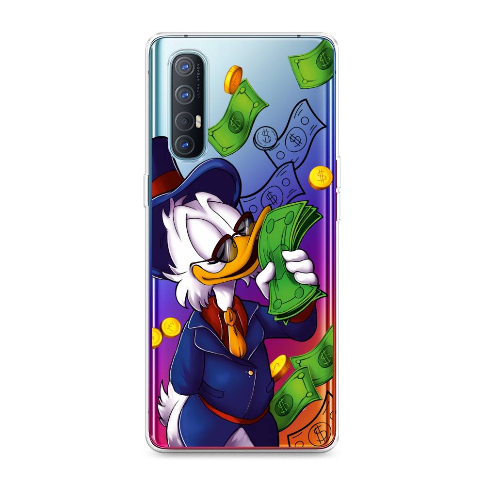 

Чехол на Oppo Reno 3 Pro "Scrooge McDuck with Money", Синий;зеленый;белый, 252550-6