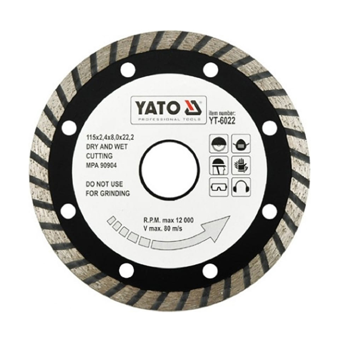 Отрезной Алмазный Диск Turbo Универ. 115мм YATO арт. YT6022 алмазный шлифовальный диск yato