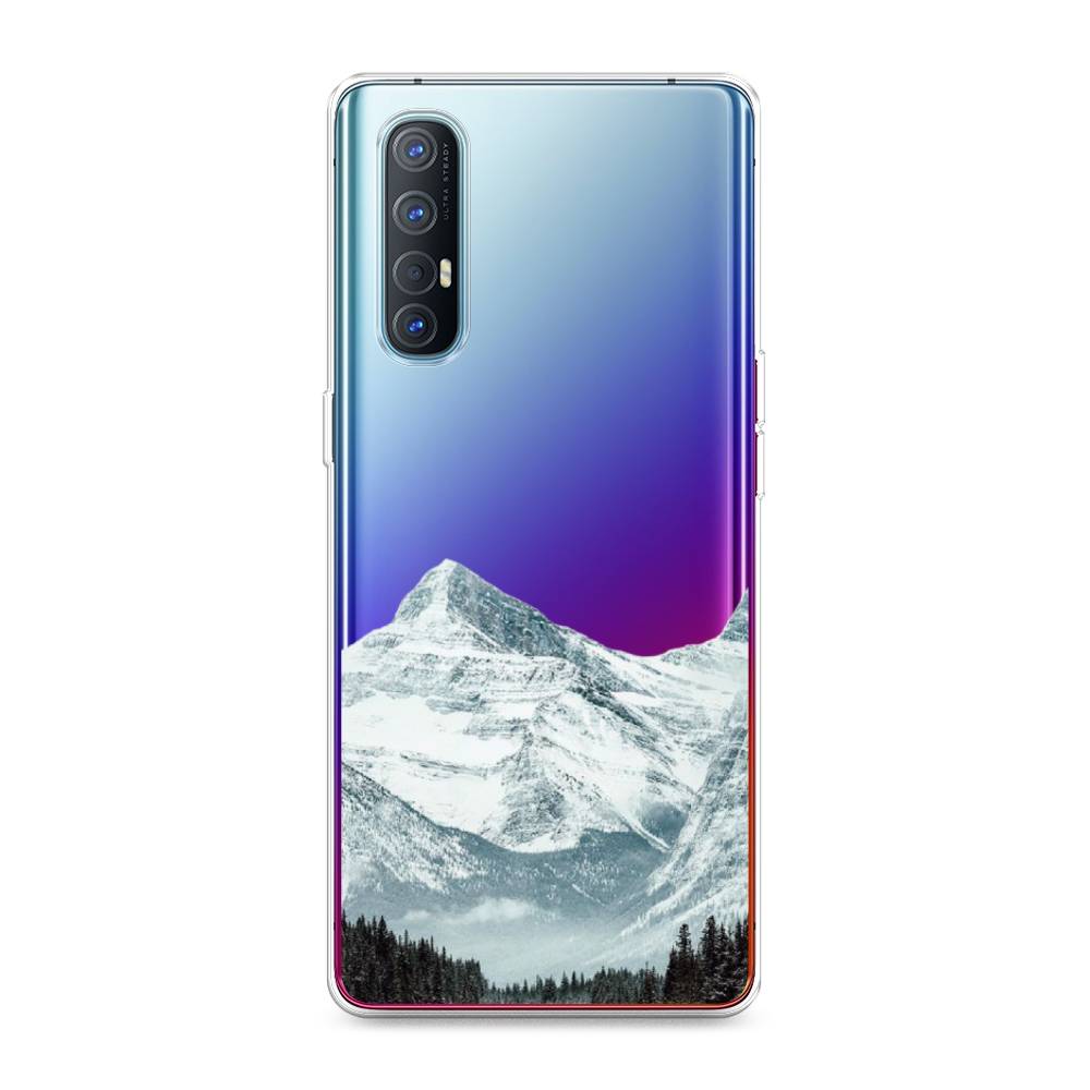 

Чехол на Oppo Reno 3 Pro "Горы арт 1", Белый;зеленый, 252550-2