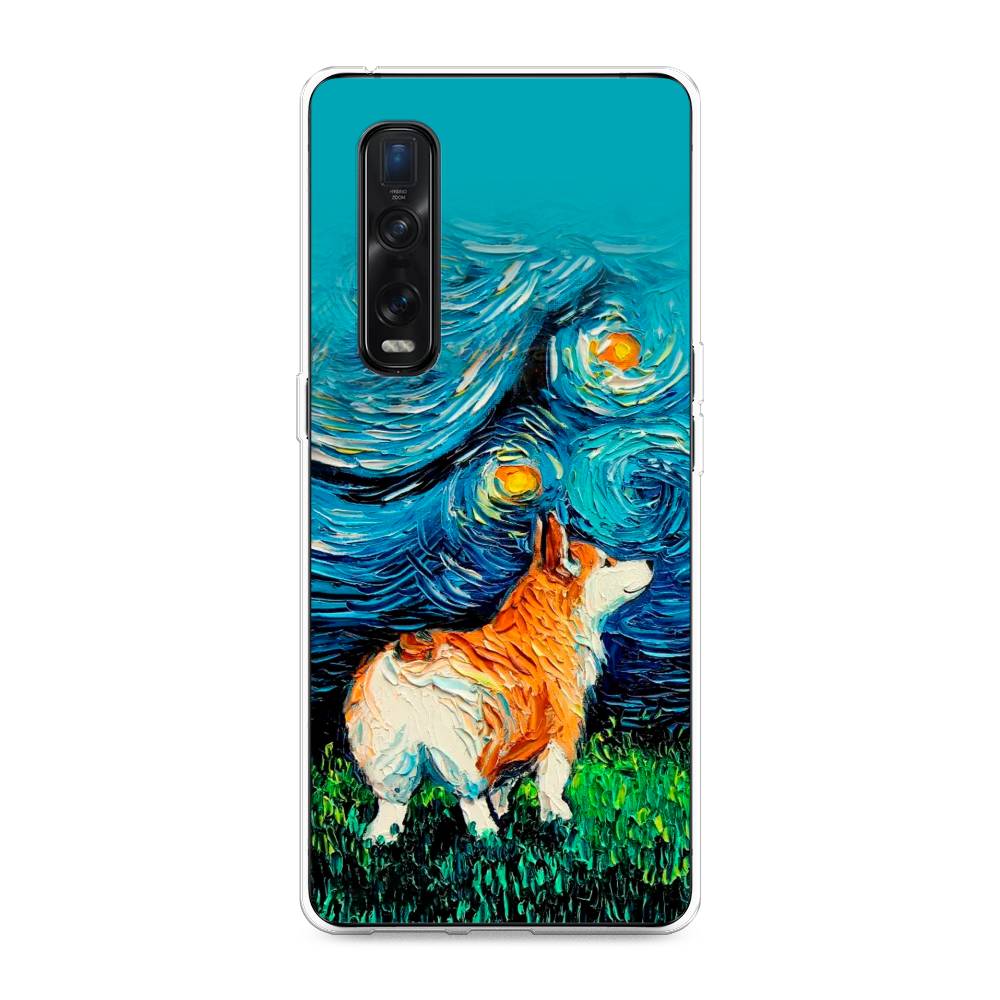 

Чехол для Oppo Find X2 Pro "Корги звёздная ночь", Коричневый;белый;зеленый, 253350-1