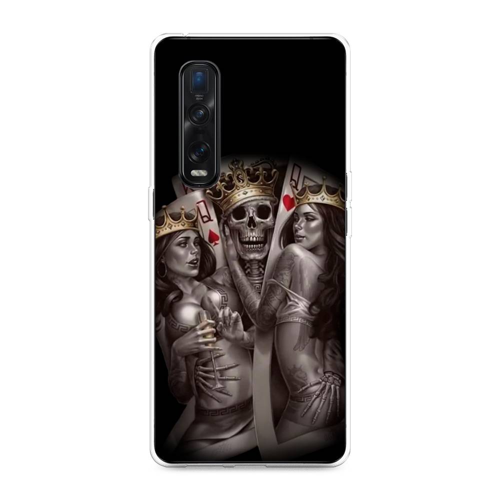 

Чехол для Oppo Find X2 Pro "Карты король и королевы", Серый;желтый, 253350-6
