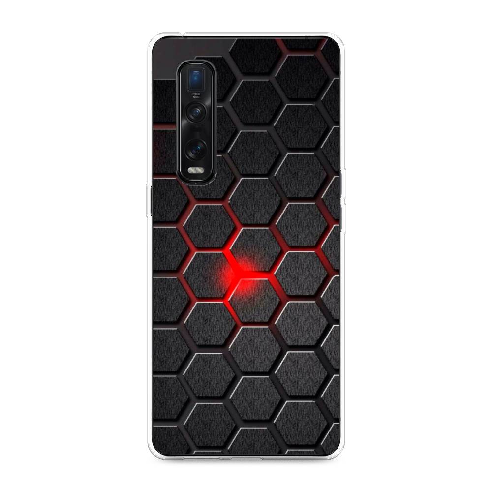 

Чехол для Oppo Find X2 Pro "Соты красные", Красный;черный;серый, 253350-3