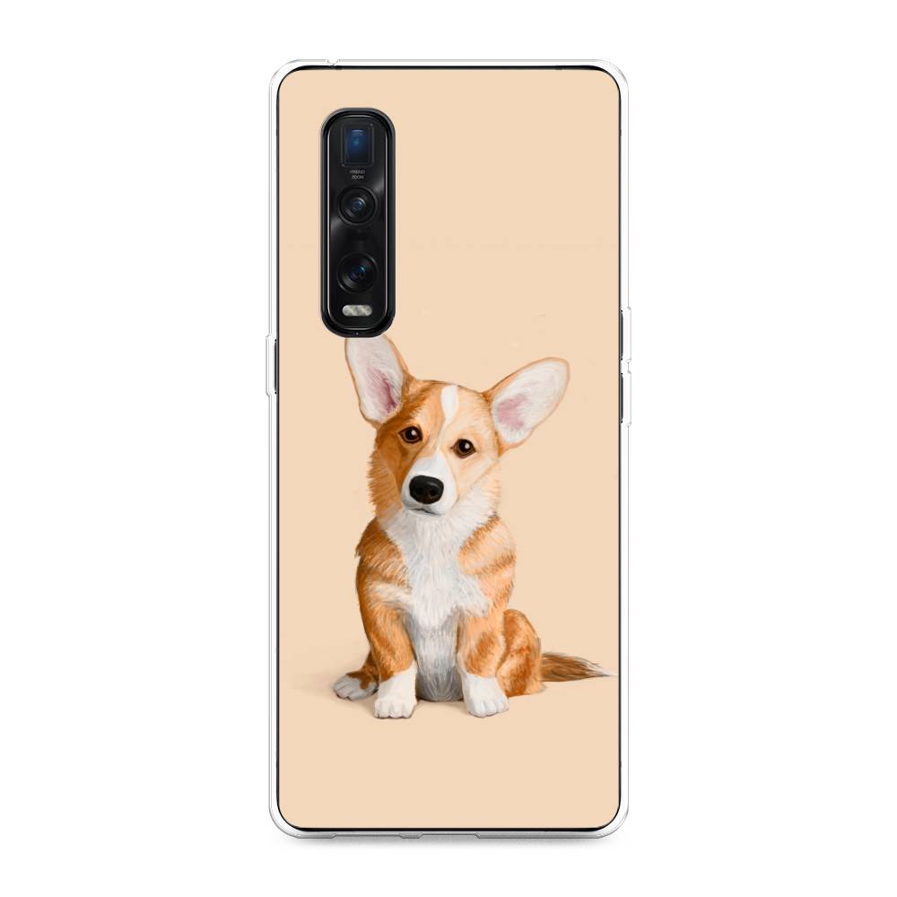 

Чехол для Oppo Find X2 Pro "Грустный Корги", Коричневый;бежевый, 253350-1