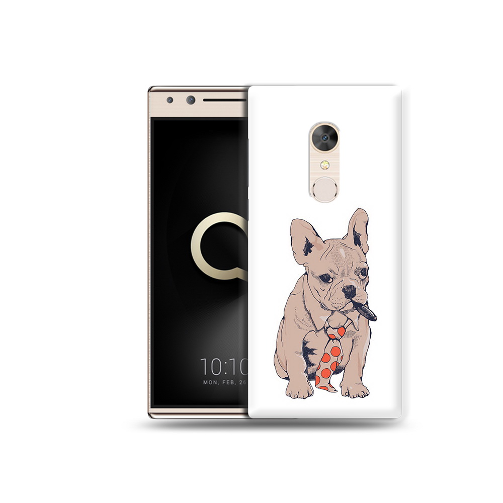 

Чехол MyPads Tocco для Alcatel 5 бульдог с сигарой (PT110913.675.250), Прозрачный, Tocco