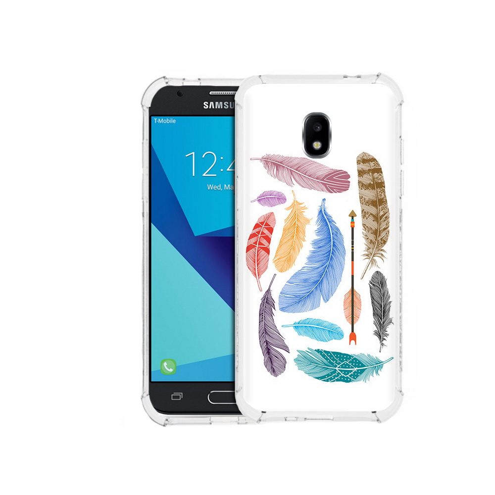 

Чехол MyPads Tocco для Samsung Galaxy J3 (2017) разноцветные перья (PT74067.575.572), Прозрачный, Tocco