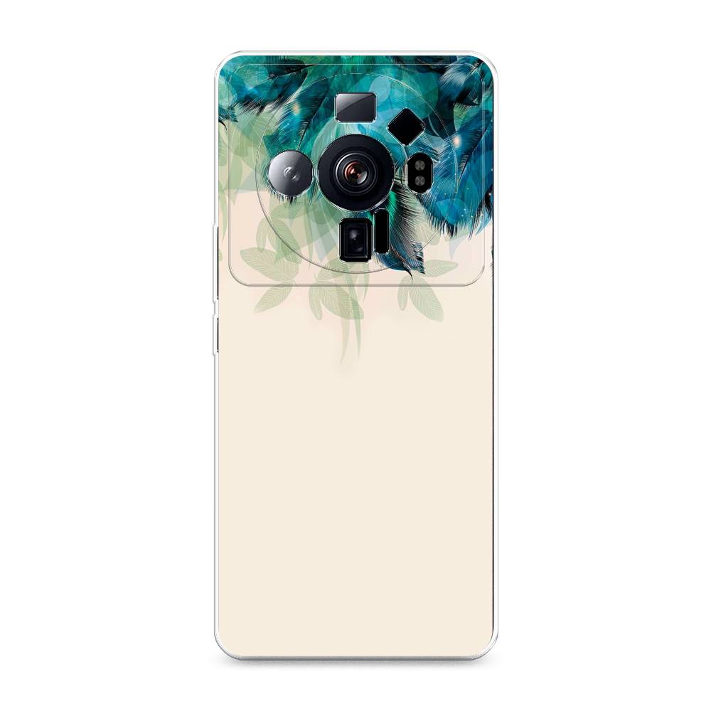 фото Силиконовый чехол "перья голубого цвета" на xiaomi 12s ultra awog