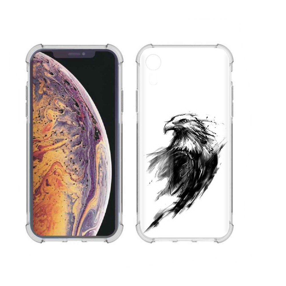 

Чехол MyPads Tocco для Apple iPhone XR чб птица, Прозрачный, Tocco