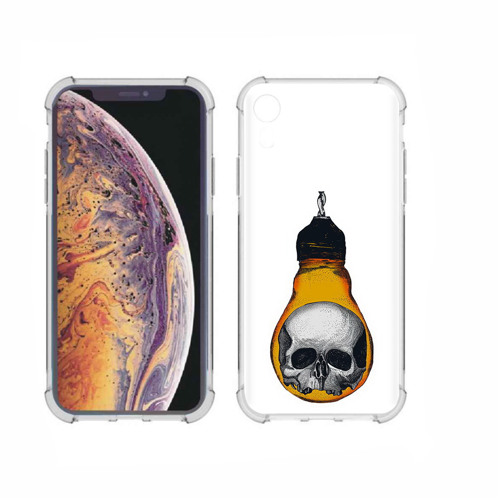 

Чехол MyPads Tocco для Apple iPhone XR череп в лампочке, Прозрачный, Tocco