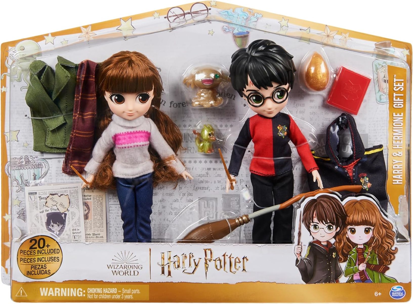 Куклы Wizarding World Гарри Поттер и Гермиона серия Harry Potter и 20 аксессуаров гарри поттер аниме обложка для паспорта гермиона грейнджер