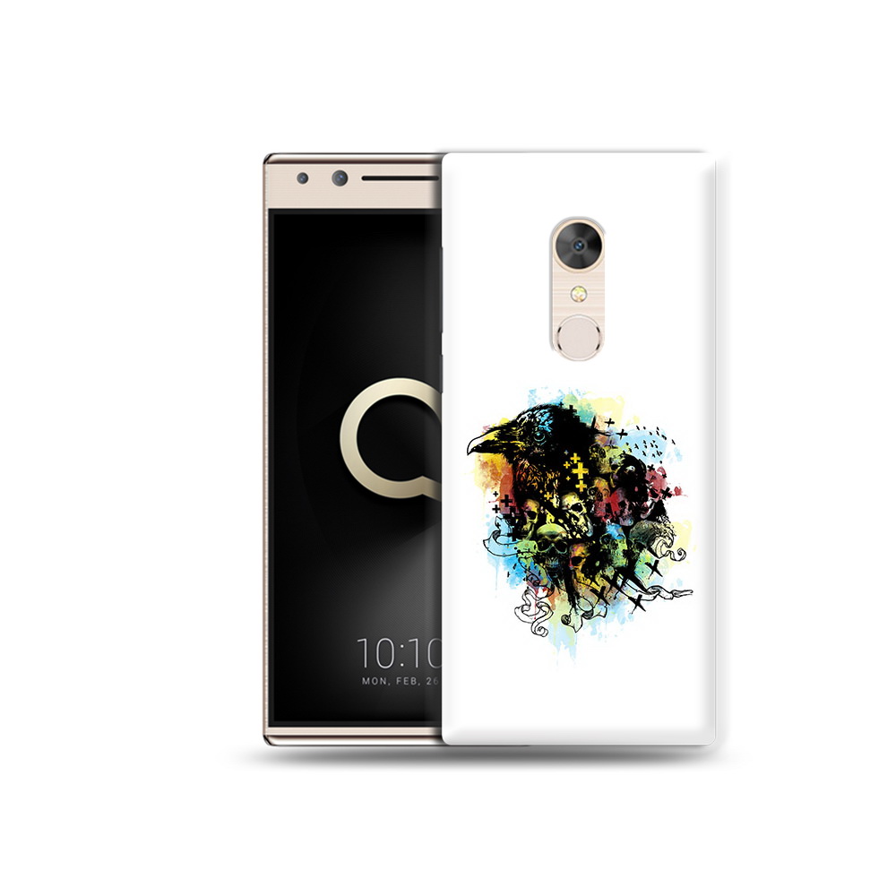

Чехол MyPads Tocco для Alcatel 5 ворон и черепа (PT110913.675.273), Прозрачный, Tocco