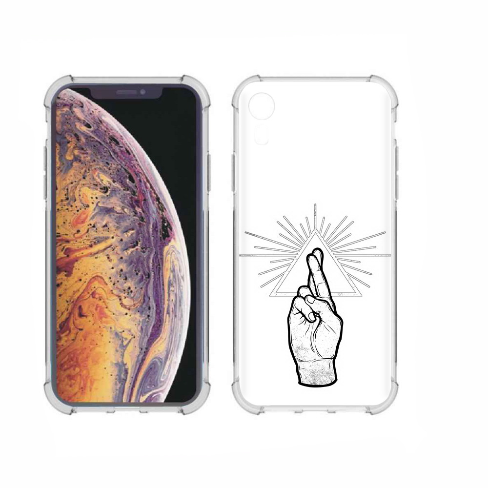 

Чехол MyPads Tocco для Apple iPhone XR черно белая рука, Прозрачный, Tocco