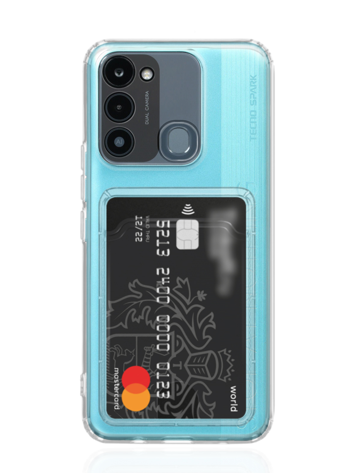 

Чехол MustHaveCase с карманом для карт для Tecno Spark 8C/Go 2022, Прозрачный