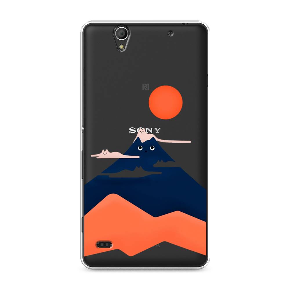 

Чехол на Sony Xperia C4 "Кот-гора", Черный;оранжевый, 52650-4