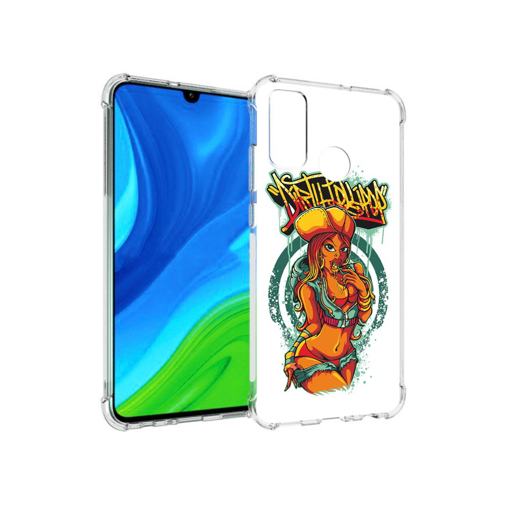 Чехол MyPads Tocco для Huawei P Smart (2020) нарисованная девушка комикс
