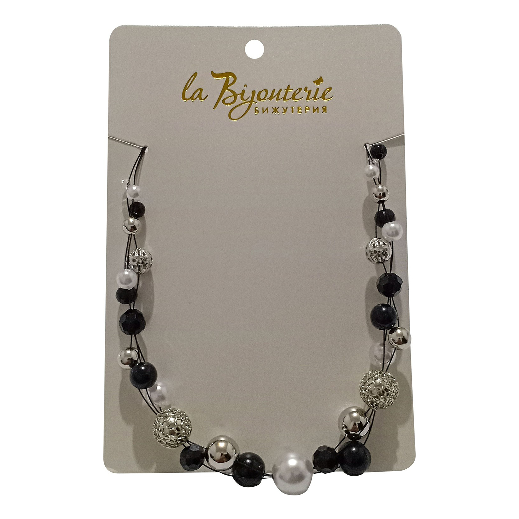 

Ожерелье из маталла с искусственным жемчугом/пластиком La Bijouterie