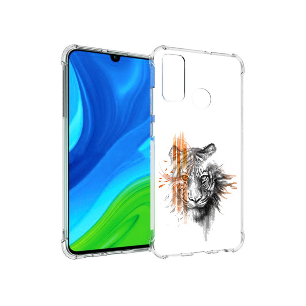 

Чехол MyPads Tocco для Huawei P Smart (2020) огненный тигр, Прозрачный, Tocco
